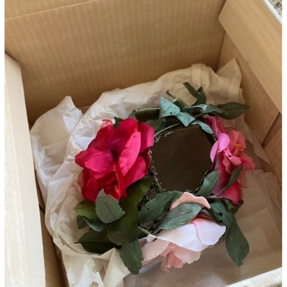 NEIMAN MARCUS Vintage Silk Flower Crown Romantic Garden Floral Headpiece Bridal - Picture 9 of 12